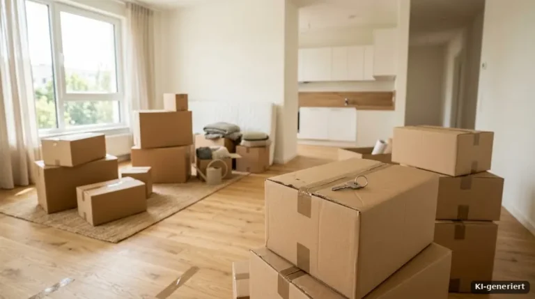 Umzugskartons in einer hellen Wohnung
